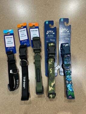 Assorted Top Paw and Youly Brand Adjustable Dog Collars